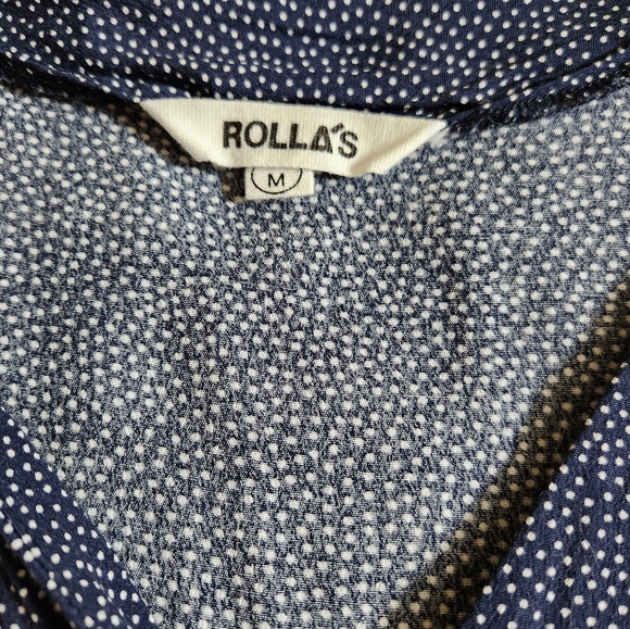 Rolla's Milla Navy Blue Polkadot Patterned Dress Women's Medium - Picture 5 of 8